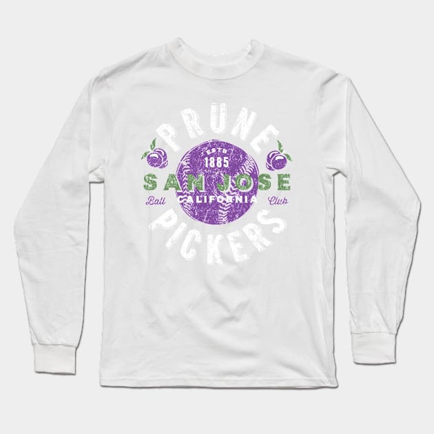 San Jose Prune Pickers Long Sleeve T-Shirt by MindsparkCreative